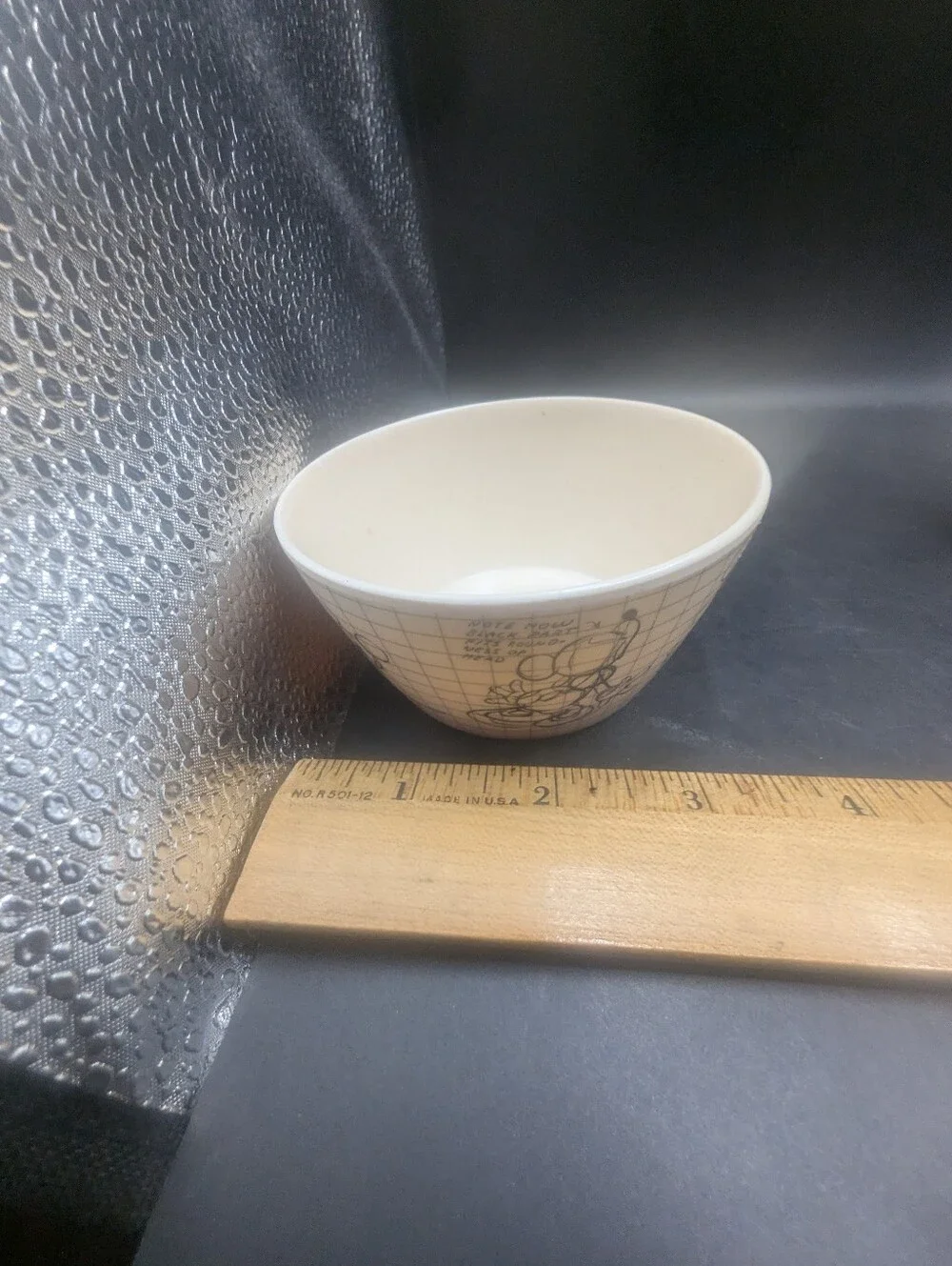 Disney Mickey Mouse Sketchbook Bamboo Tidbit Bowls Character Cream/Blk Lot of 4